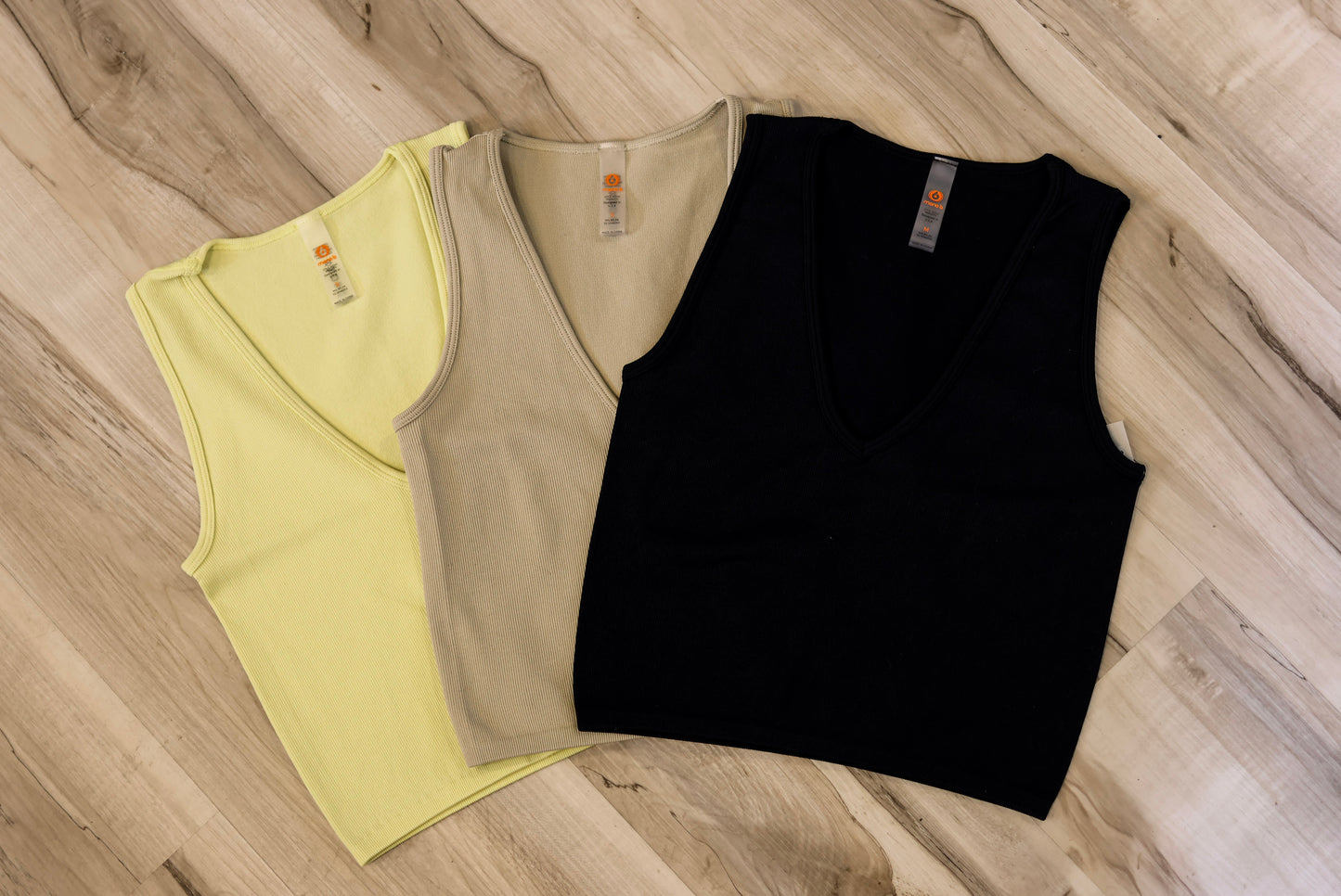 Seamless Ribbed V-Neck