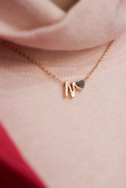 Initial Heart  Necklace