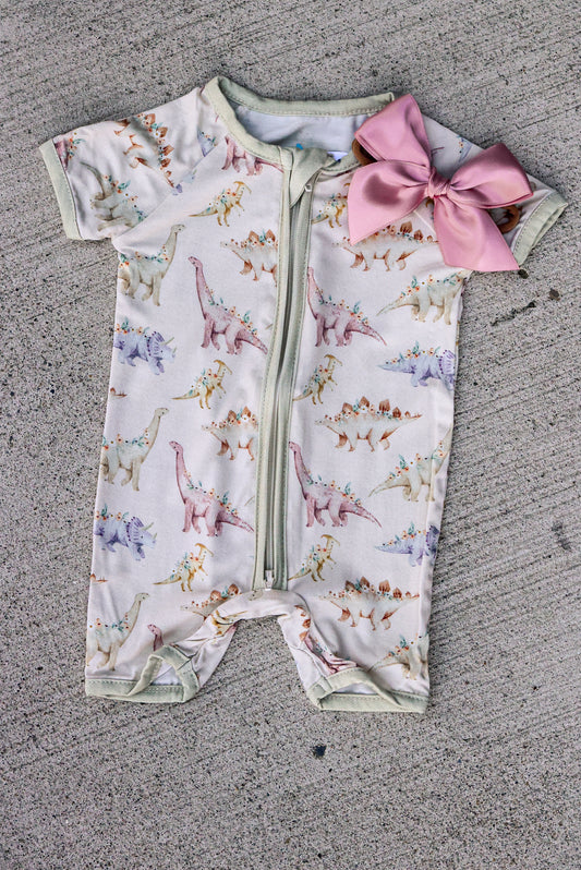 Floral Dino Bamboo Romper