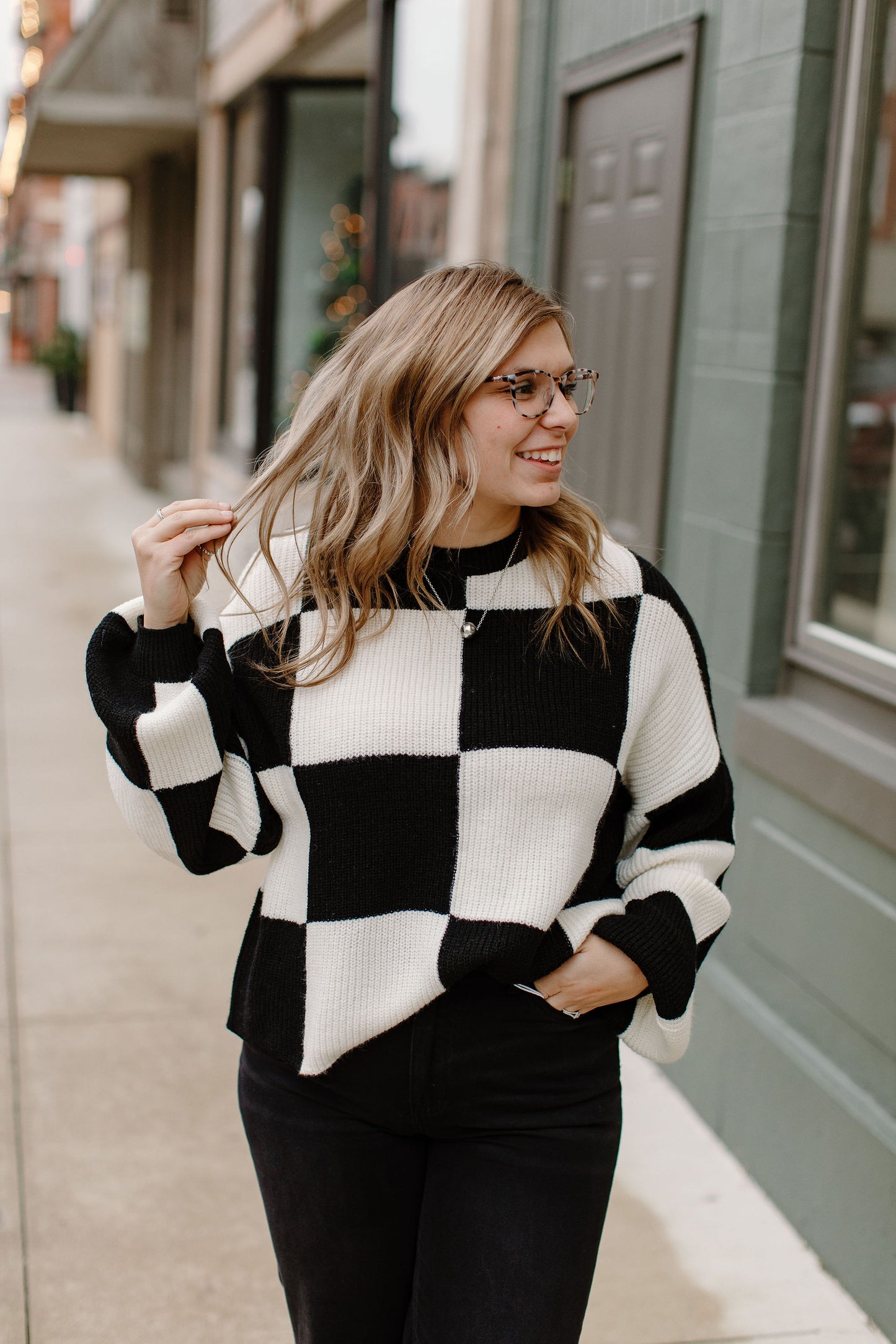 Shelby Checkered Sweater
